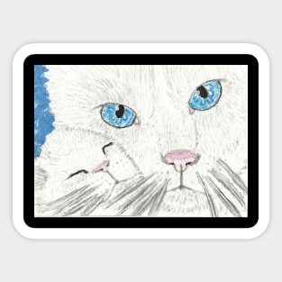 Mother and baby kitten cat  art Sticker